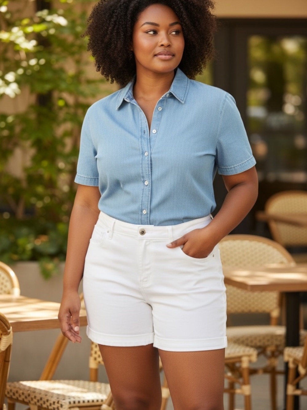 Lane Bryant white Denim shorts-Size 26